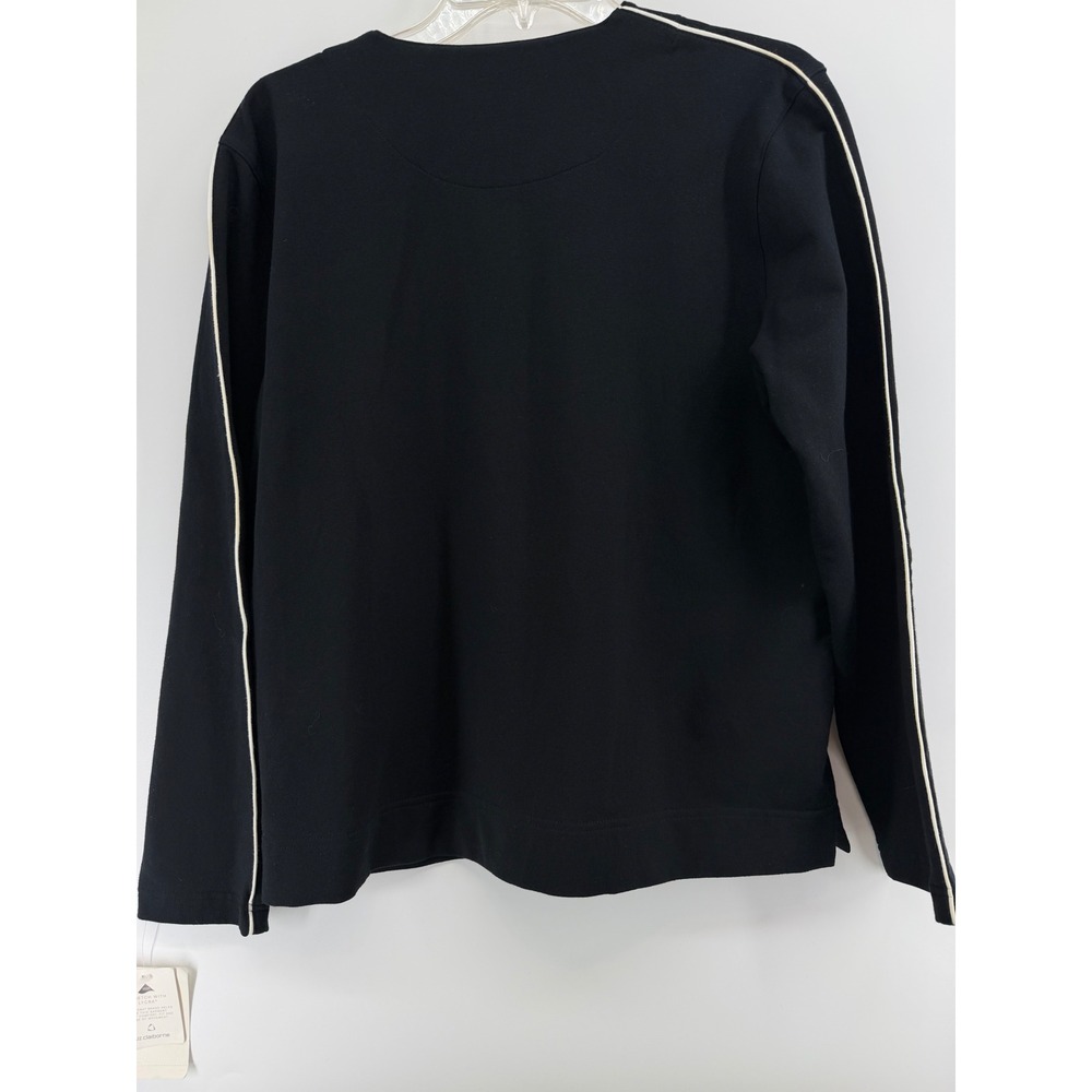 Liz Claiborne Liz & Co Womens Black Red Quarter Zip Long Sleeve Top M NEW - Picture 8 of 8